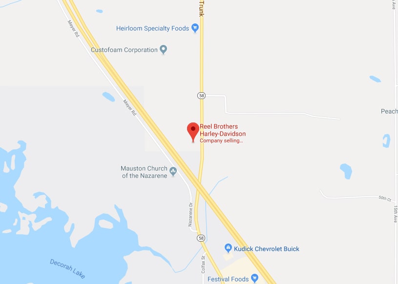 Google Map of Reel Brothers H-D Mauston's Location